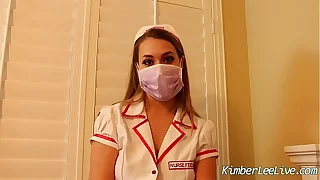 Take charge of Kimber Lee Gives Handjob about say no to Purple Latex Gloves!