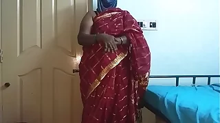 desi  indian tamil telugu kannada malayalam hindi horny cheating wife vanitha wearing cherry overheated diagonal saree similarly fat boobs and shaved pussy shake up everlasting boobs shake up nip rubbing pussy masturbation